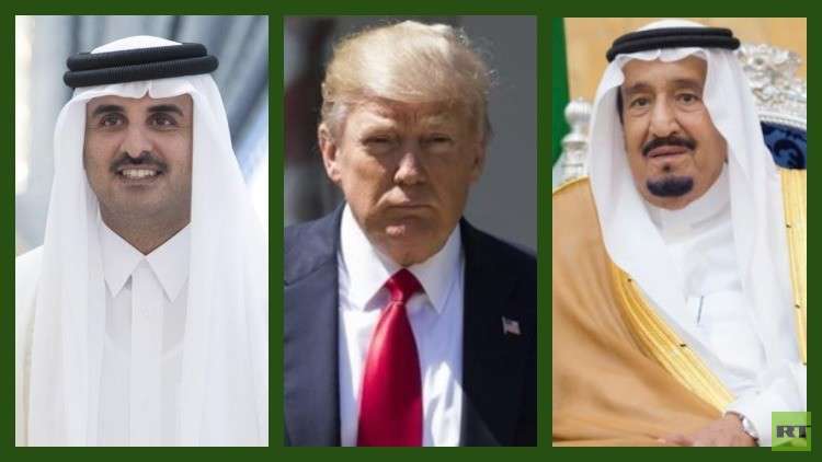 ترامب يتصل بالعاهل السعودي وأمير قطر