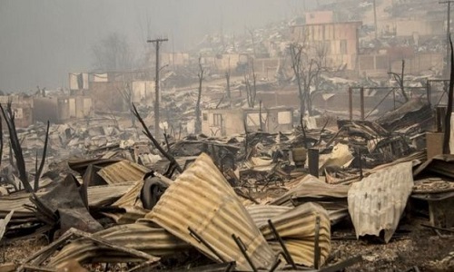 Chile's worst wildfire destroys town as help arrives