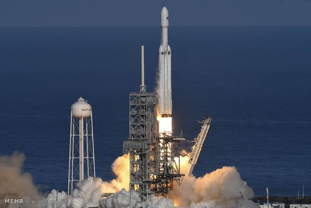 Falcon Heavy Rocket launched into space