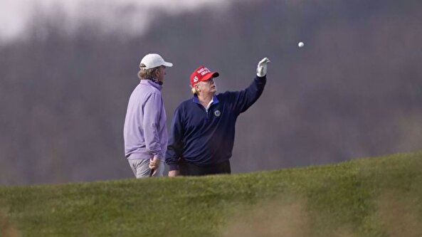Trump went golfing despite saying he'd work 'tirelessly' for Americans