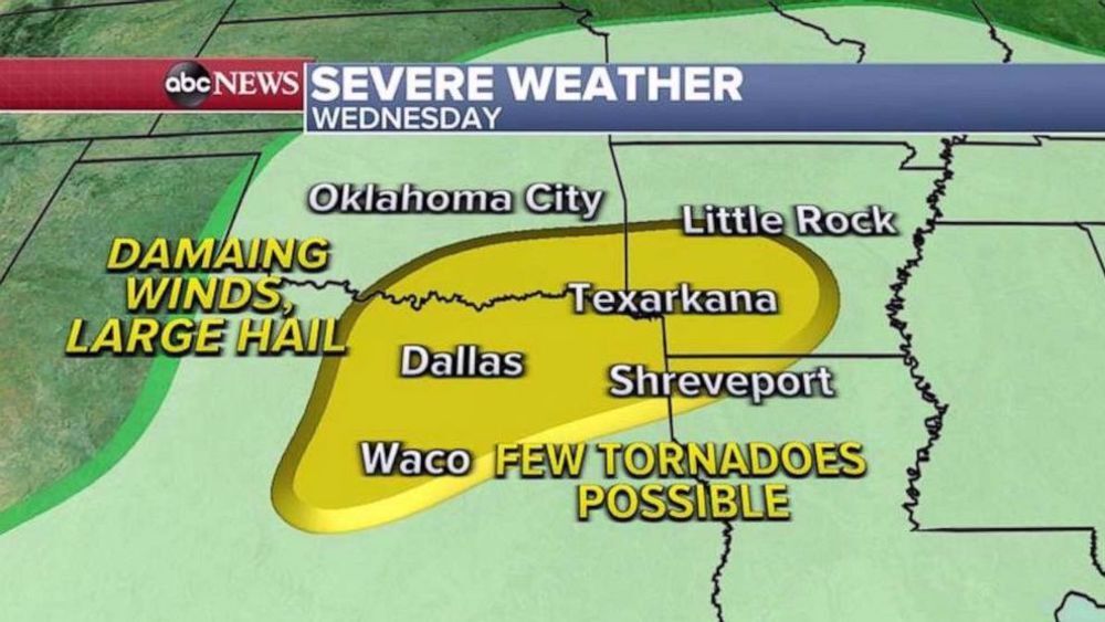 Major severe weather outbreak expected in South US, tornadoes possible