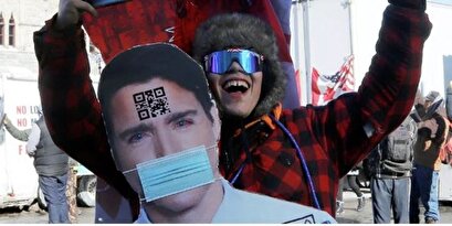 Demonstrations in Canada; Trudeau hid