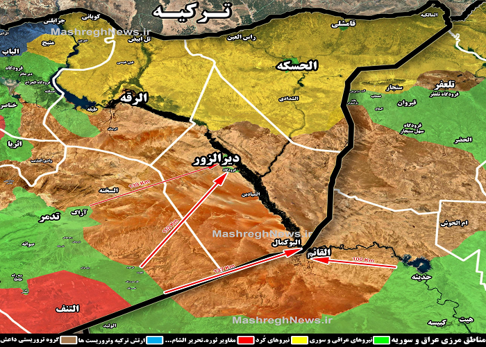 گزارش میدانی از حمله موشکی ایران به مواضع داعش در استان دیرالزور سوریه/ کدام پایگاه‌های داعش در دیرالزور واقع شده است؟ +نقشه