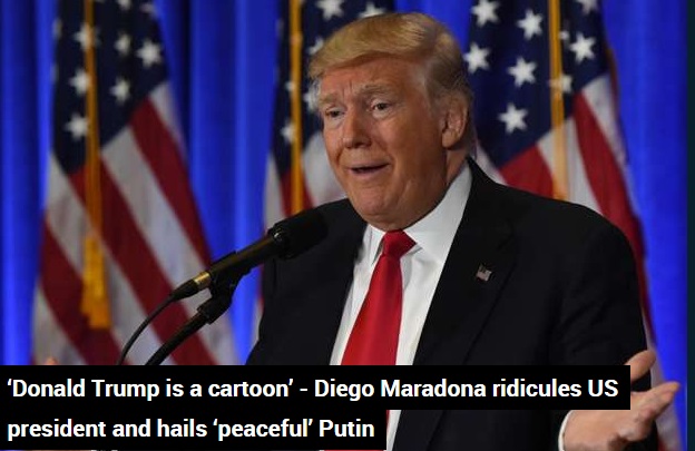 دیه گو مارادونا: ترامپ یک شخصیت کارتونی است نه رئیس جمهور