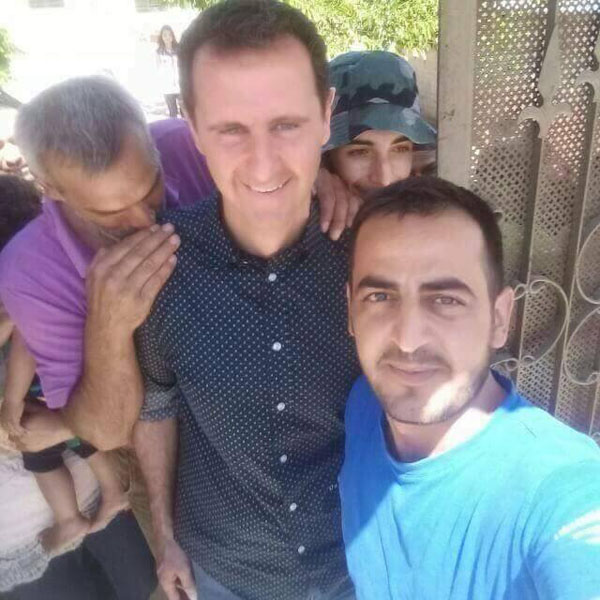 بشار اسد با خودروی شخصی به دیدار مجروحان سوری رفت +فیلم