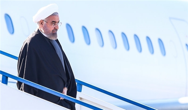 الرئيس روحاني يصل الى العاصمة الطاجيكية دوشنبة