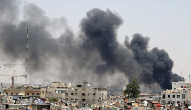 Blast heard at Damascus highway