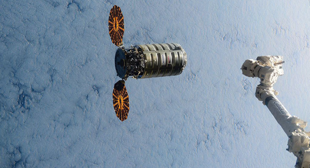 Cygnus cargo unmanned module docks with international space station