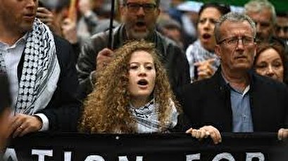 Ahed Tamimi addresses pro-Palestine rally in London