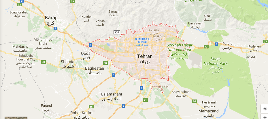نقشه شهرتهران