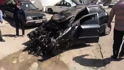 لحظه تصادف شاخ به شاخ سانتافه با مزدا ۳ در زنجان + فیلم