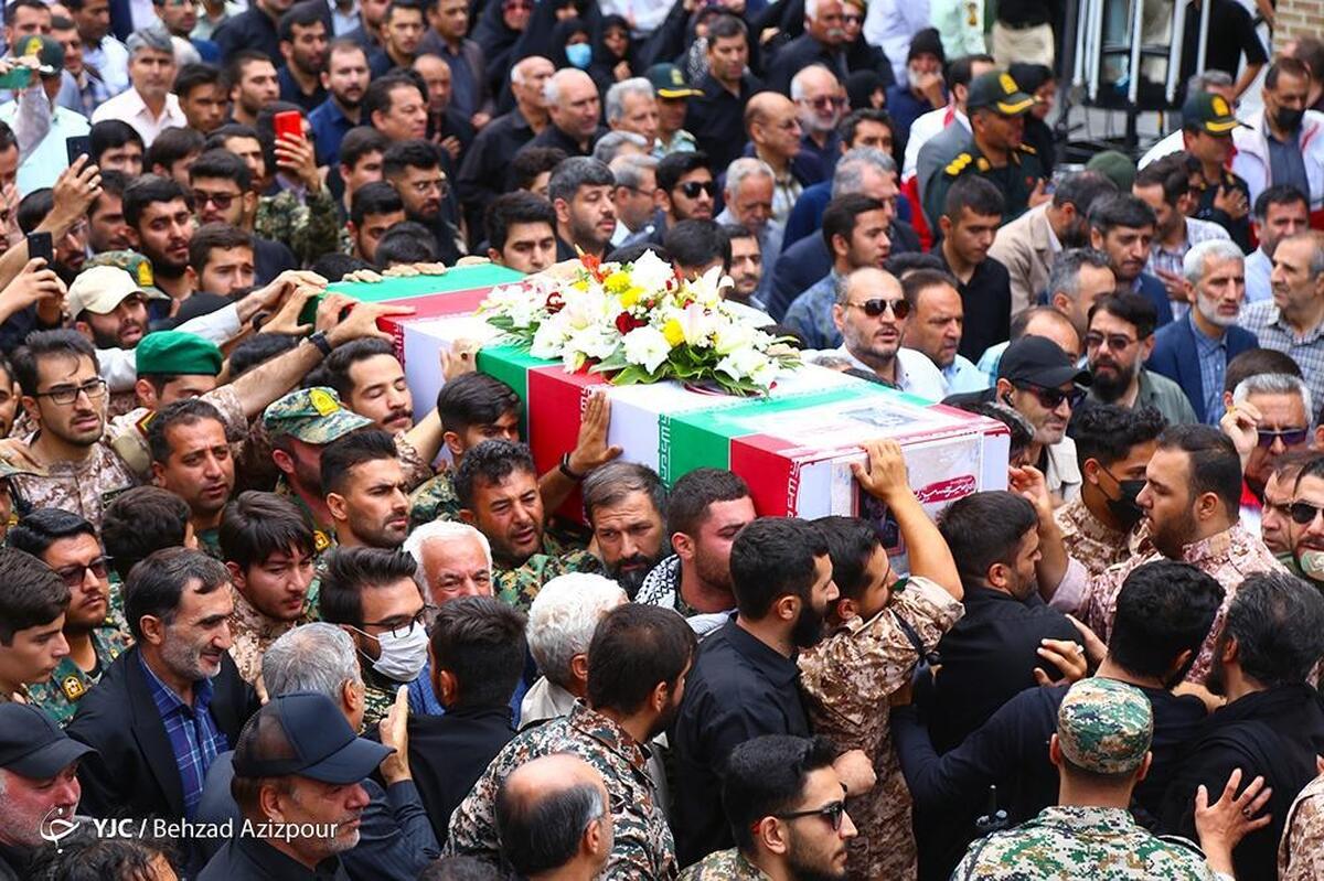 تشییع شهید گمنام تازه تفحص شده هشت سال دفاع مقدس در همدان