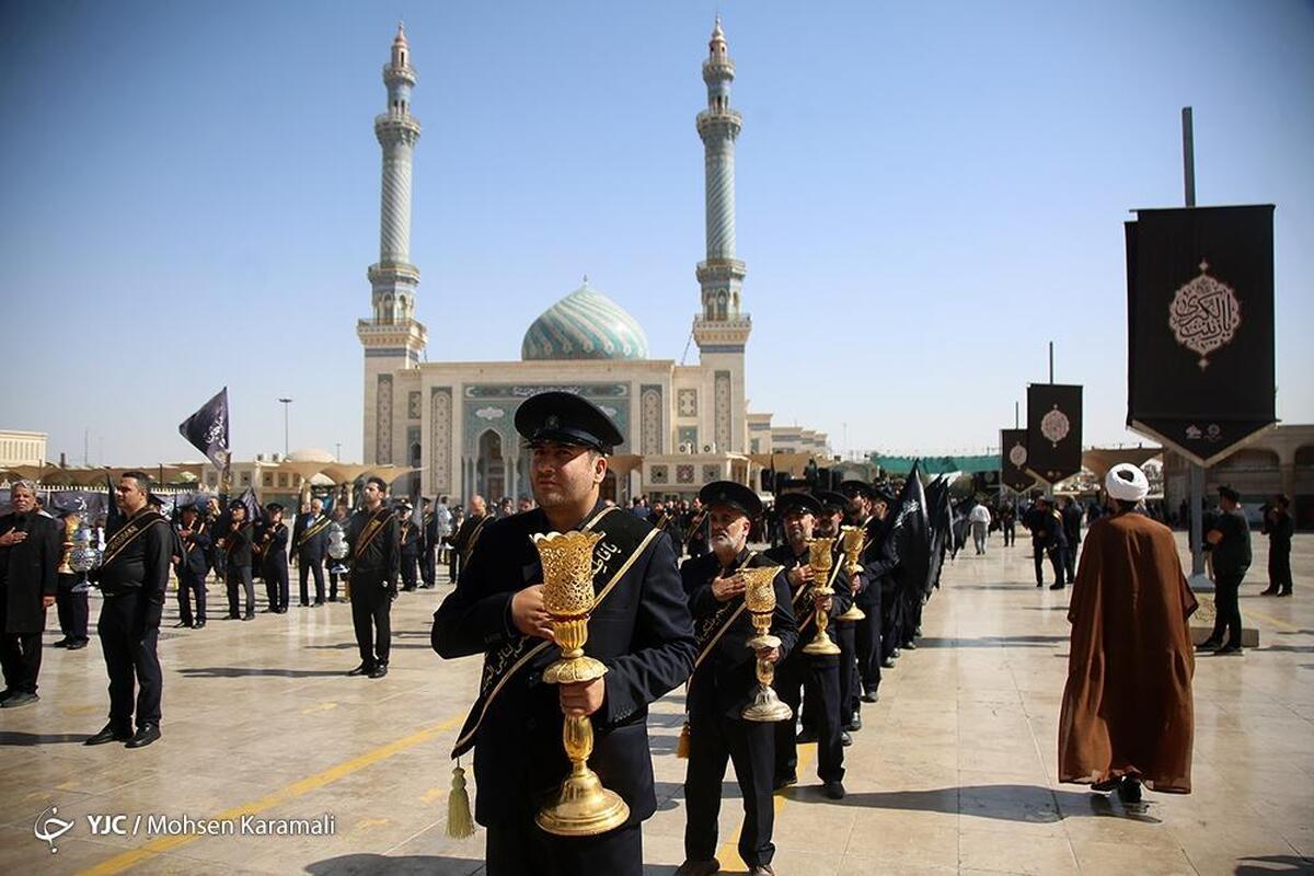 شستشوی گنبد مسجد مقدس جمکران