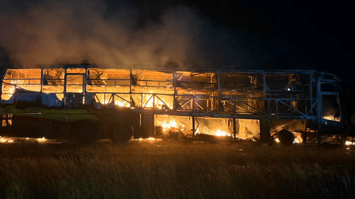 وقوع آتش‌سوزی در جنوب عراق + فیلم